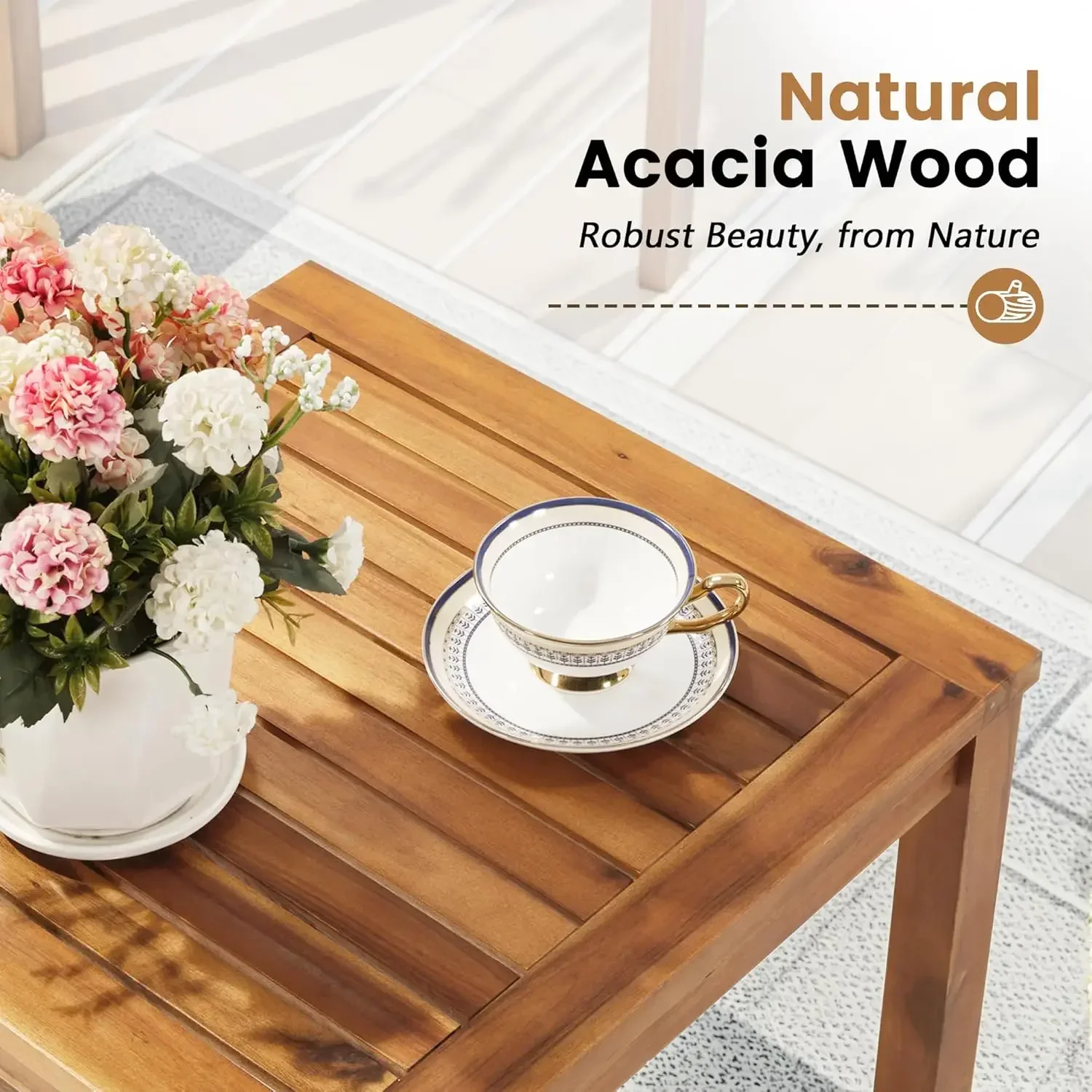 Outdoor Furniture Table And Chairs - Set di 3 Sedie da Patio