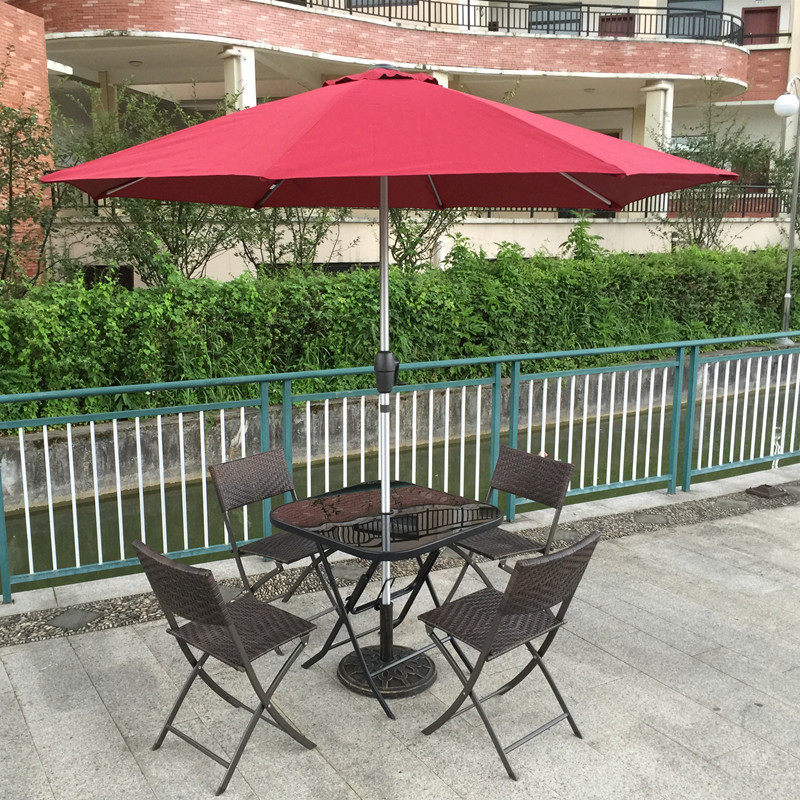 Outdoor Furniture Table And Chairs - Set da giardino pieghevole in rattan