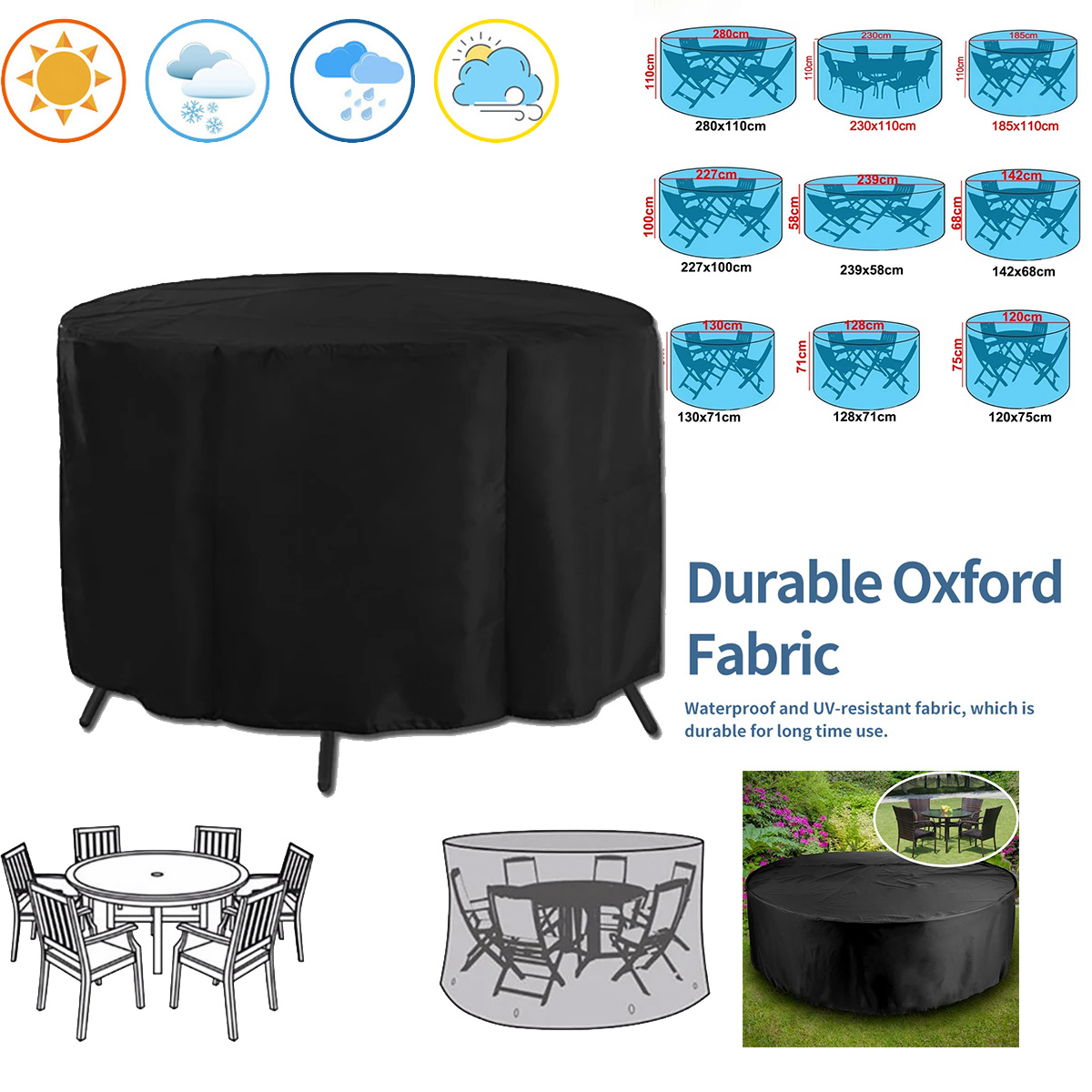 Outdoor Furniture Paint - Copertura Rotonda per Mobili da Giardino,