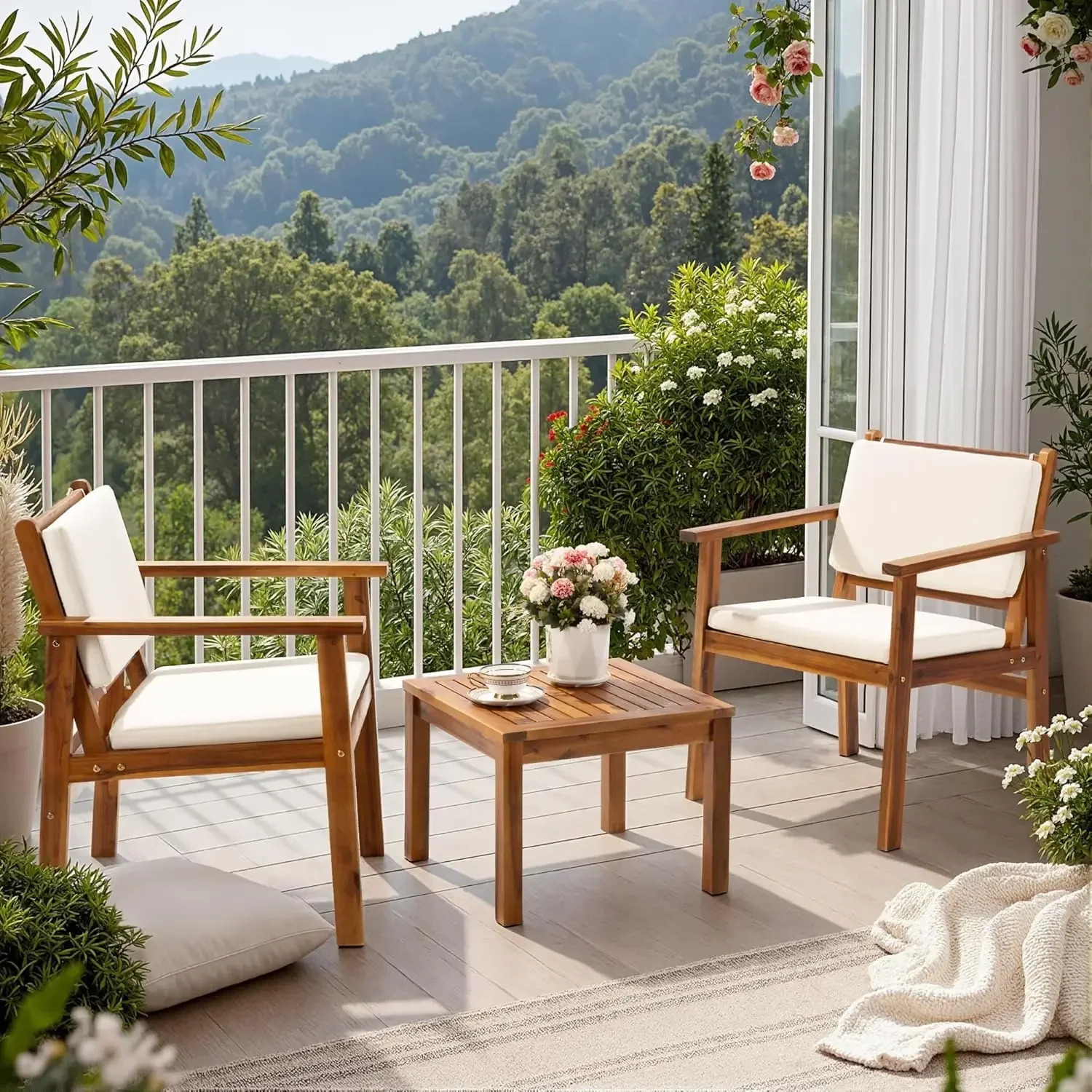 Set di 3 Sedie da Patio in Leg - Outdoor Furniture Table And Chairs recensione e prezzo