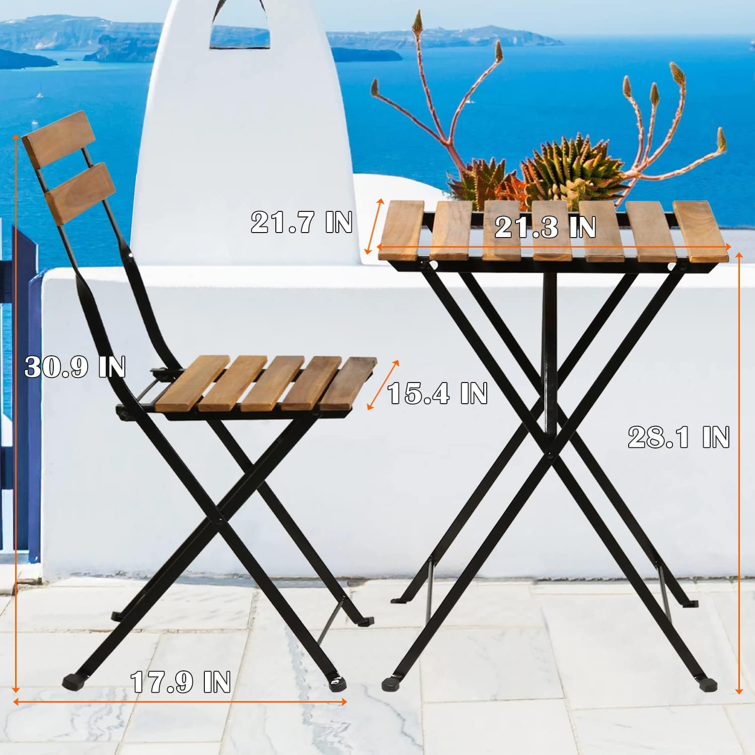 Set da bistrot pieghevole in l - Outdoor Furniture Table And Chairs recensione e prezzo