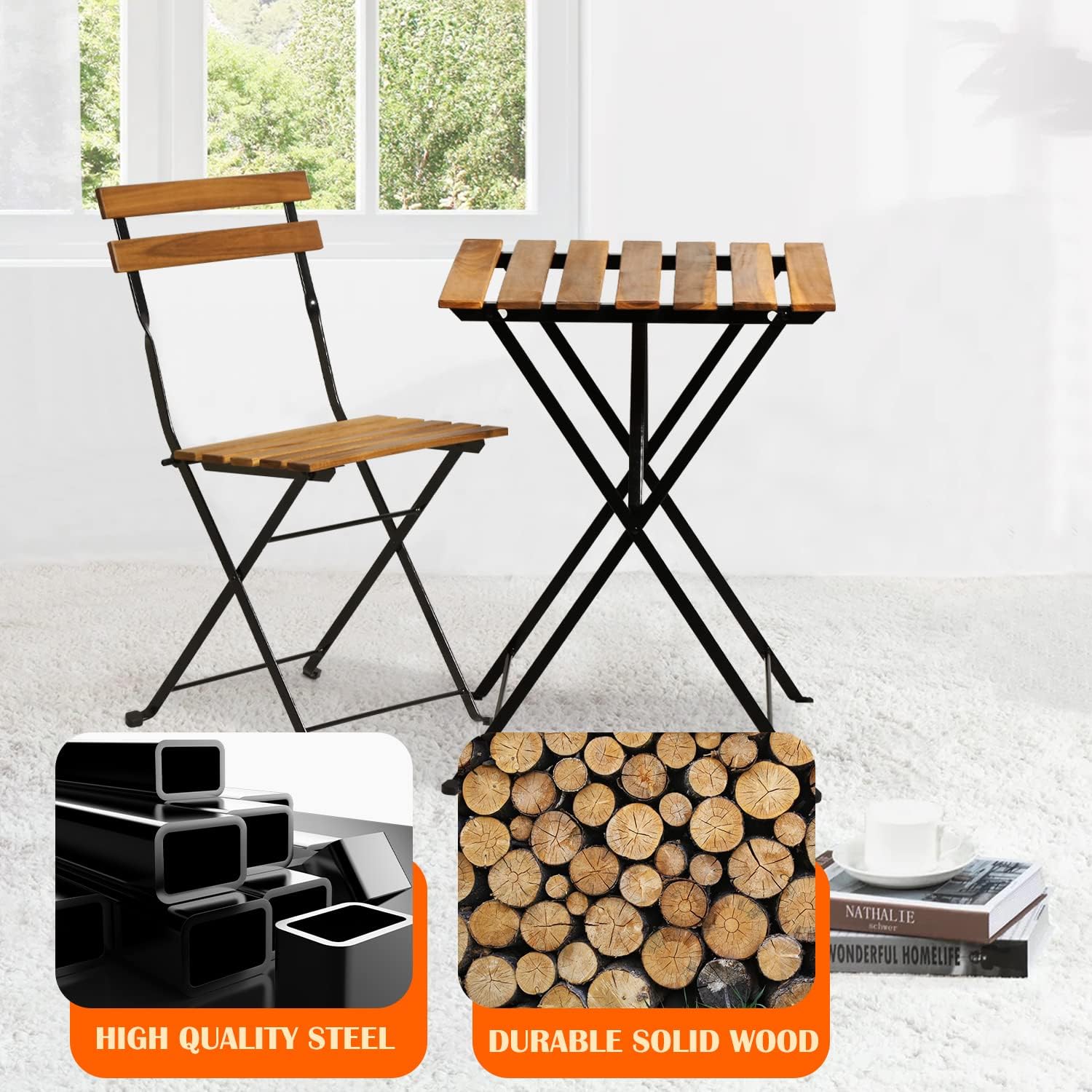 Set da bistrot pieghevole in l - Outdoor Furniture Table And Chairs recensione e prezzo